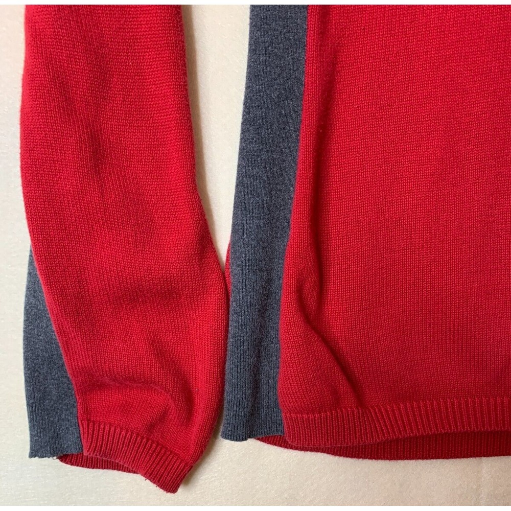 Tommy Hilfiger Pullover Knit Sweater 1/4 Zip Long Sleeve Large Red Mock Neck L - Picture 6 of 9